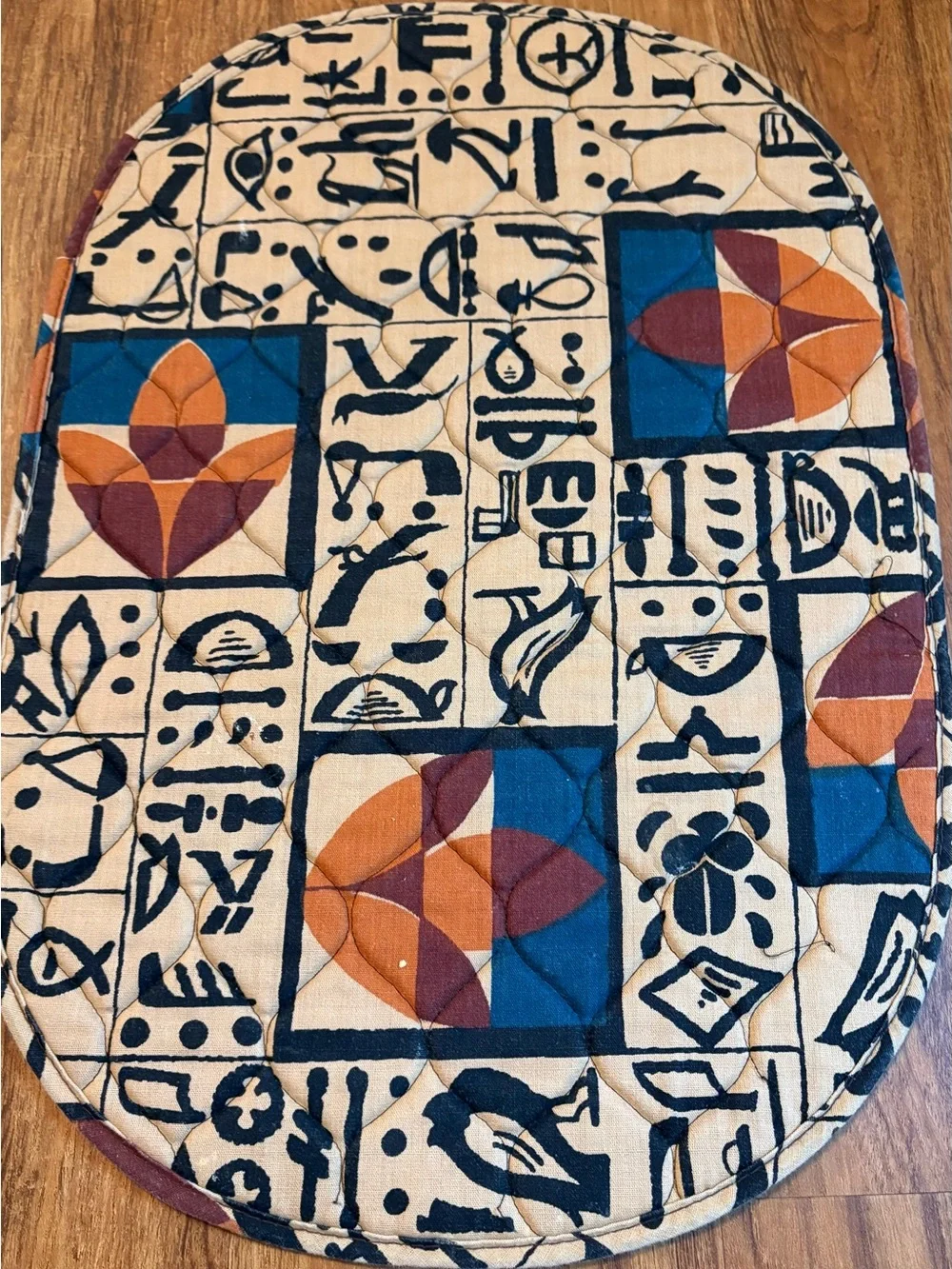 Vintage Aztec Tribal Geometric Quilted Placemats & Napkins Set of 4 Romatch